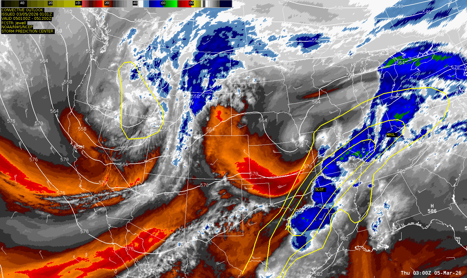 Water Vapor Loop 0535Z/1135 pm CST March 4, 2026